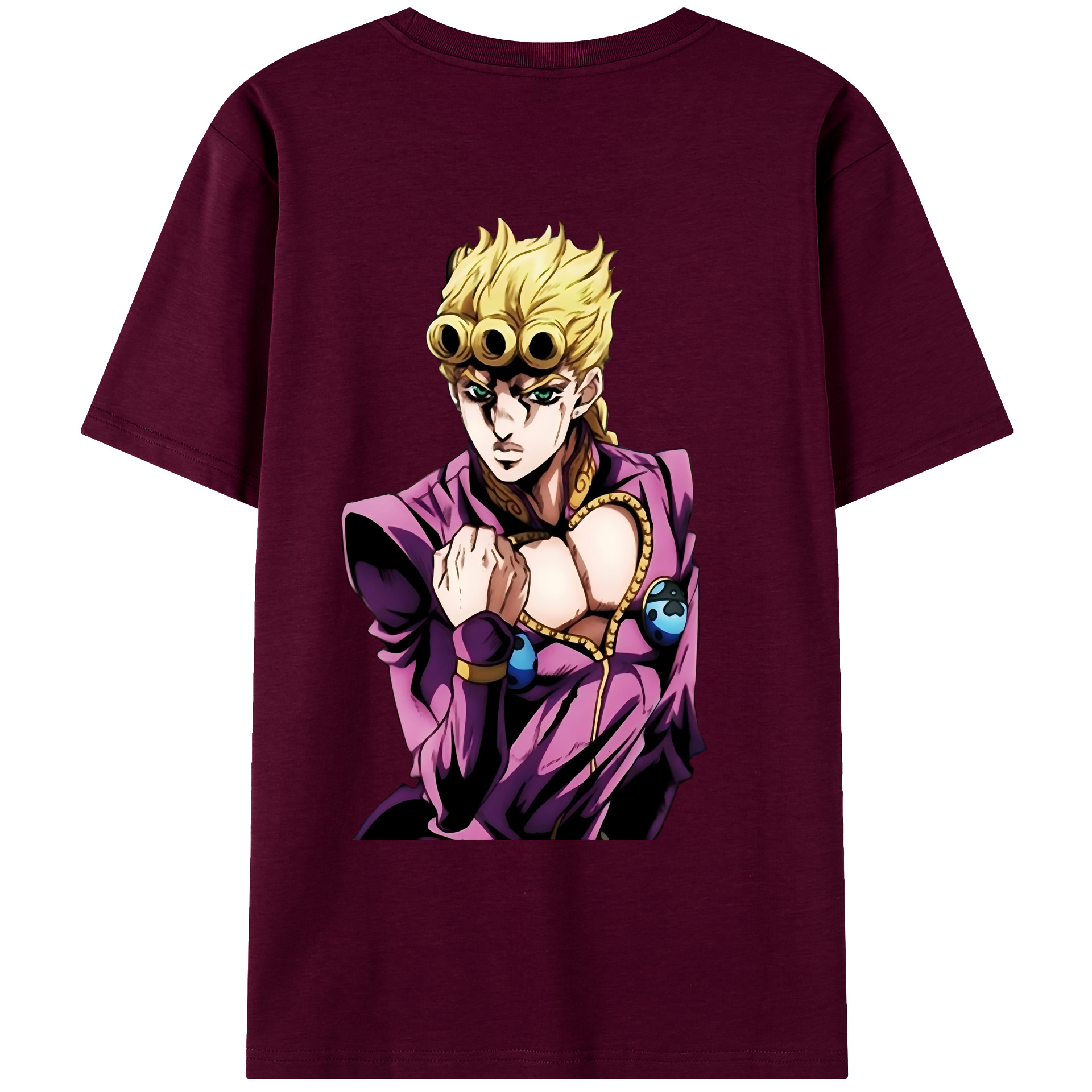 （画像用） ジョジョの奇妙な冒険 ジョルノ?ジョバァーナ JoJo's Bizarre Adventure Giorno Giovanna レディース半袖Tシャツ(バックプリント)